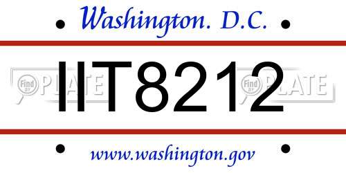 IIT8212 District Of Columbia License Plate