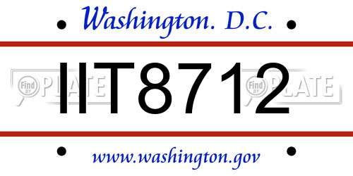 IIT8712 District Of Columbia License Plate