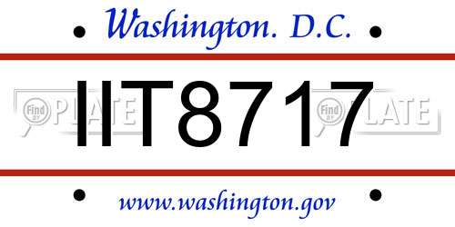 IIT8717 District Of Columbia License Plate
