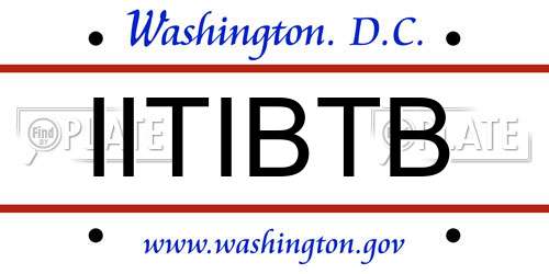 IITIBTB District Of Columbia License Plate