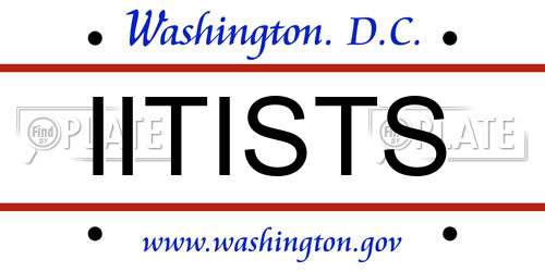 IITISTS District Of Columbia License Plate