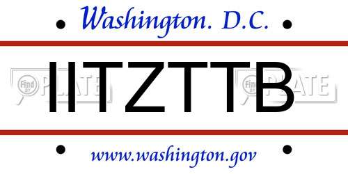 IITZTTB District Of Columbia License Plate