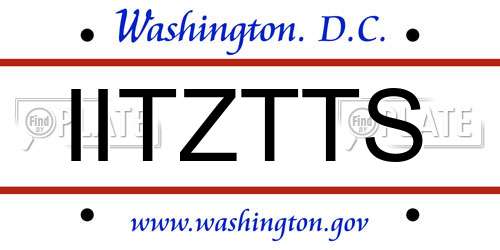 IITZTTS District Of Columbia License Plate