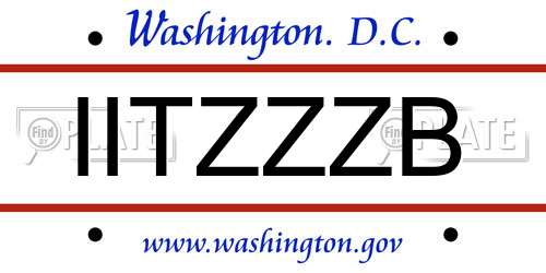 IITZZZB District Of Columbia License Plate