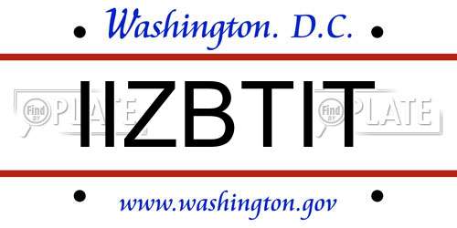 IIZBTIT District Of Columbia License Plate