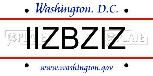 IIZBZIZ District Of Columbia License Plate