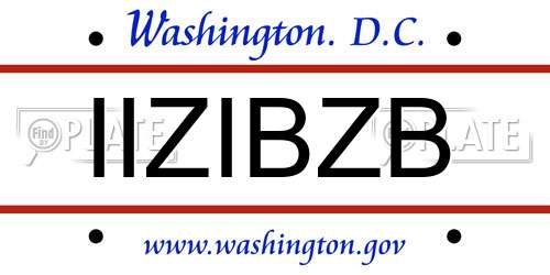 IIZIBZB District Of Columbia License Plate