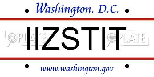IIZSTIT District Of Columbia License Plate
