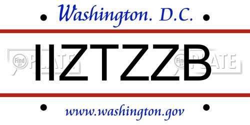 IIZTZZB District Of Columbia License Plate