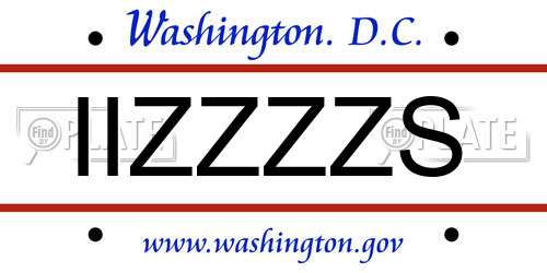 IIZZZZS District Of Columbia License Plate