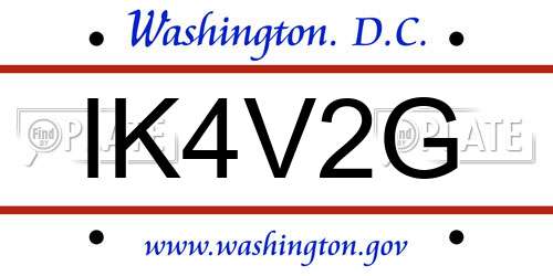 IK4V2G District Of Columbia License Plate