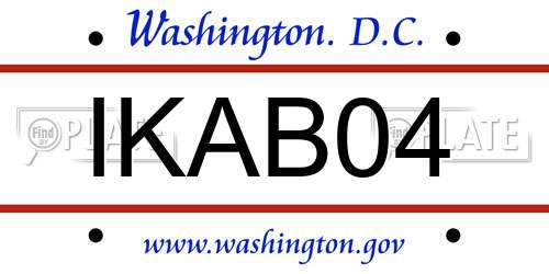 IKAB04 District Of Columbia License Plate