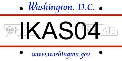 IKAS04 District Of Columbia License Plate
