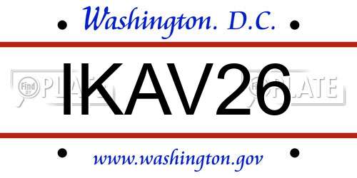 IKAV26 District Of Columbia License Plate