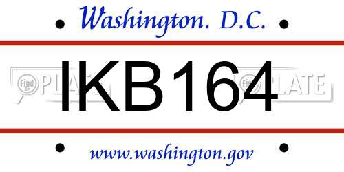 IKB164 District Of Columbia License Plate
