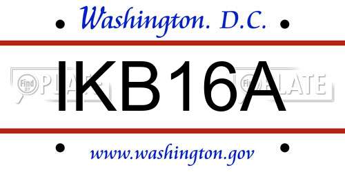 IKB16A District Of Columbia License Plate
