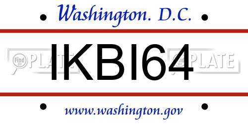 IKBI64 District Of Columbia License Plate