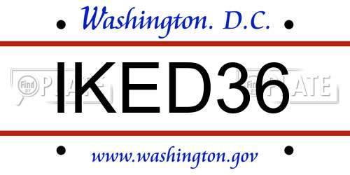 IKED36 District Of Columbia License Plate