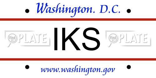IKS District Of Columbia License Plate