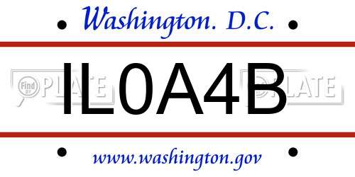 IL0A4B District Of Columbia License Plate