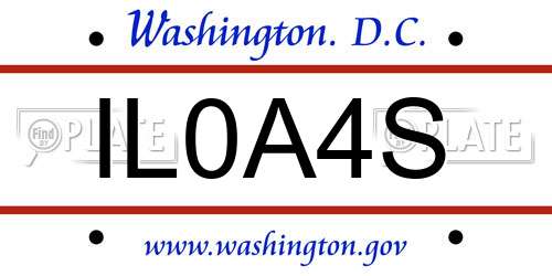 IL0A4S District Of Columbia License Plate