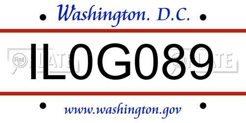 IL0G089 District Of Columbia License Plate