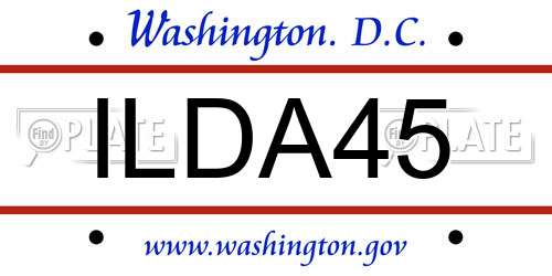 ILDA45 District Of Columbia License Plate
