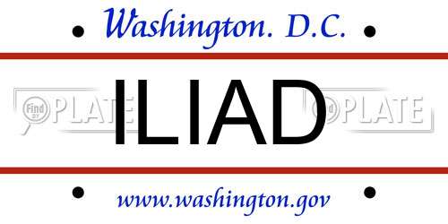 ILIAD District Of Columbia License Plate