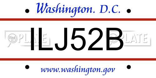 ILJ52B District Of Columbia License Plate