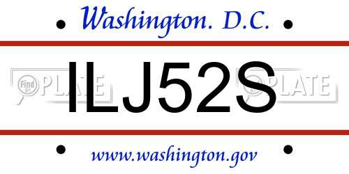 ILJ52S District Of Columbia License Plate