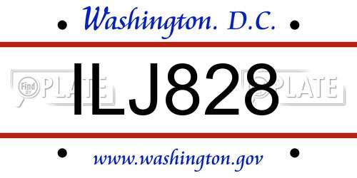 ILJ828 District Of Columbia License Plate