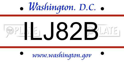 ILJ82B District Of Columbia License Plate