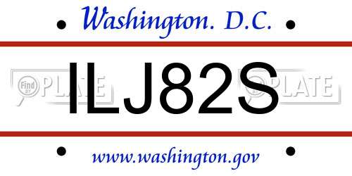 ILJ82S District Of Columbia License Plate