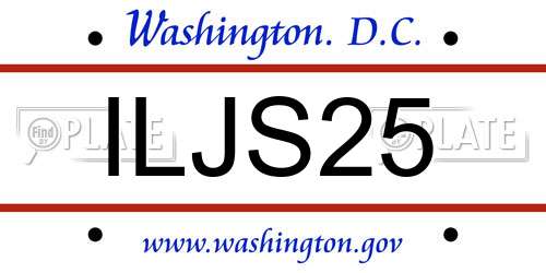 ILJS25 District Of Columbia License Plate