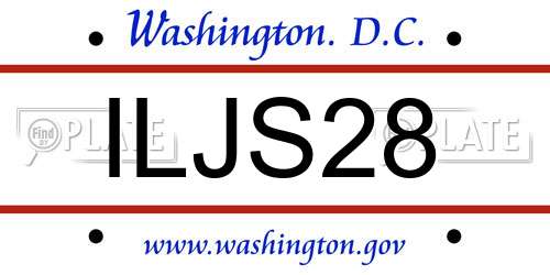 ILJS28 District Of Columbia License Plate
