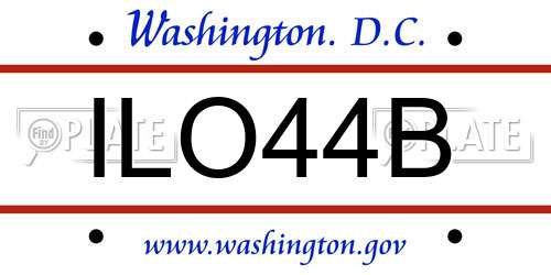 ILO44B District Of Columbia License Plate