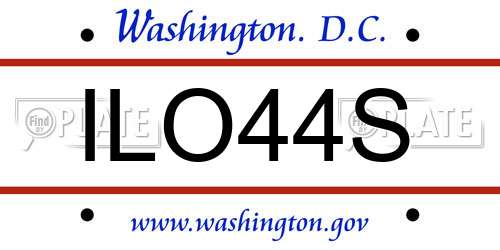 ILO44S District Of Columbia License Plate