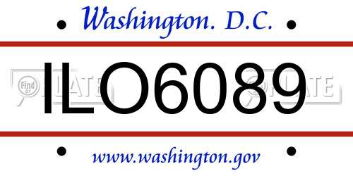 ILO6089 District Of Columbia License Plate
