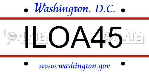 ILOA45 District Of Columbia License Plate