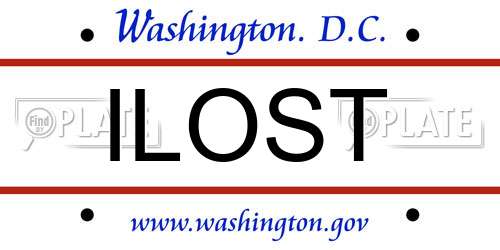 ILOST District Of Columbia License Plate