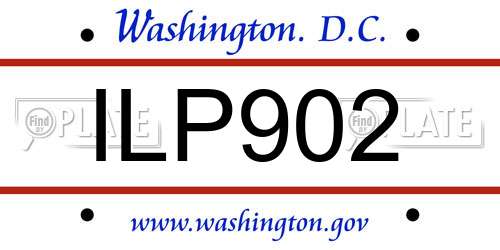 ILP902 District Of Columbia License Plate
