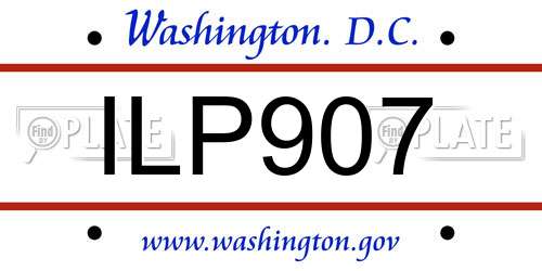 ILP907 District Of Columbia License Plate