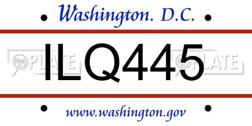 ILQ445 District Of Columbia License Plate