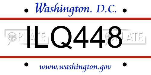 ILQ448 District Of Columbia License Plate