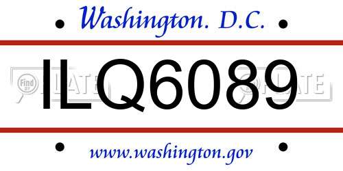 ILQ6089 District Of Columbia License Plate