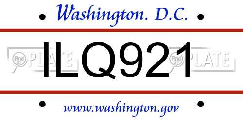 ILQ921 District Of Columbia License Plate