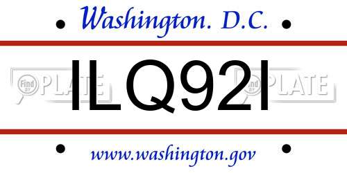 ILQ92I District Of Columbia License Plate