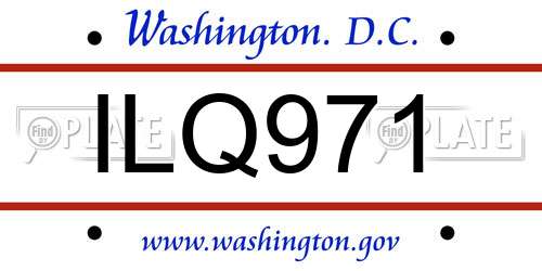 ILQ971 District Of Columbia License Plate