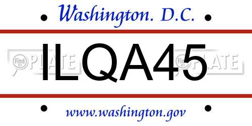 ILQA45 District Of Columbia License Plate