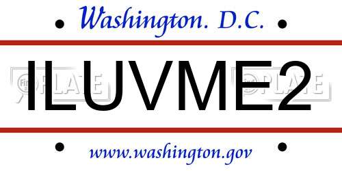 ILUVME2 District Of Columbia License Plate